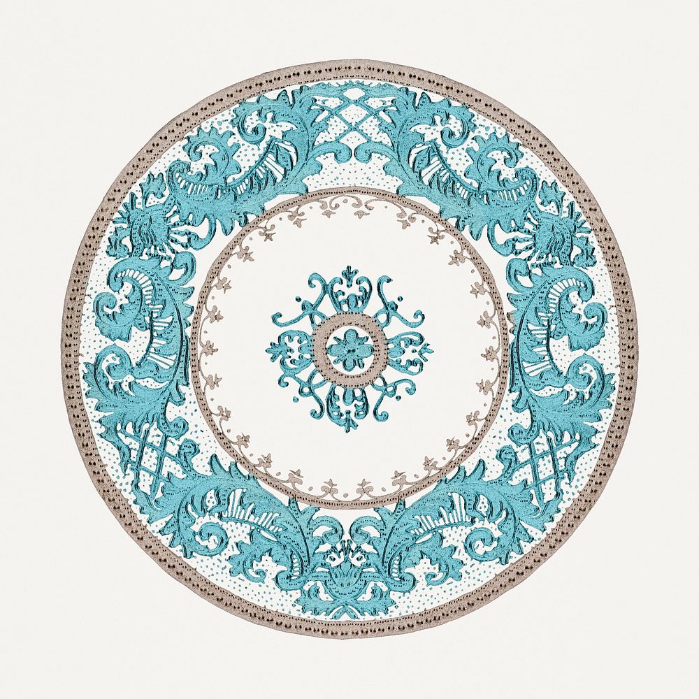 Vintage floral mandala ornament psd, remixed from Noritake factory china porcelain tableware design