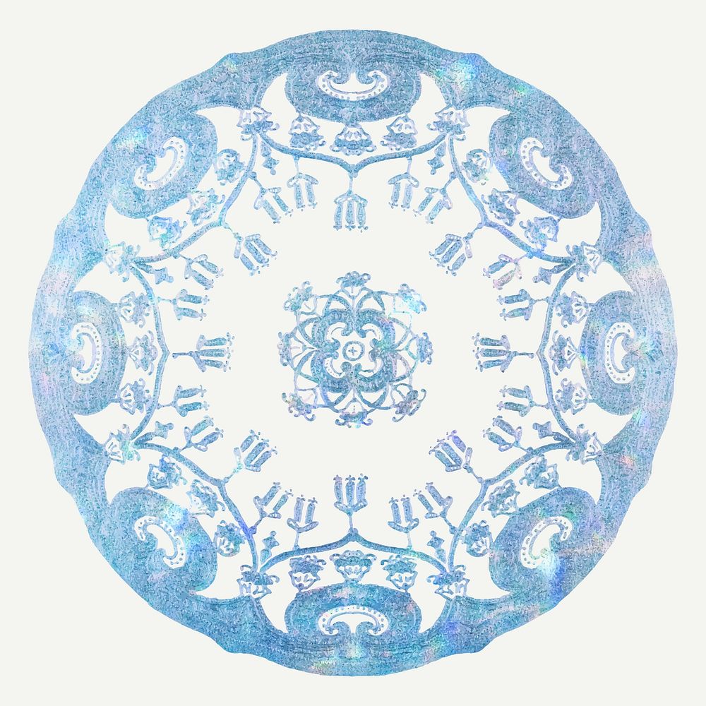 Vintage blue mandala pattern ornament vector, remixed from Noritake factory china porcelain tableware design