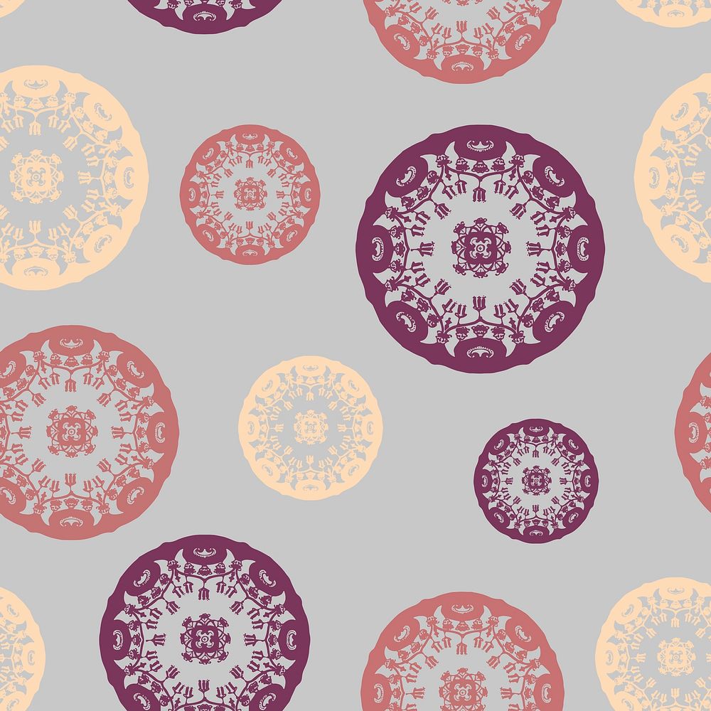 Vintage mandala pattern background vector, remixed from Noritake factory china porcelain tableware design