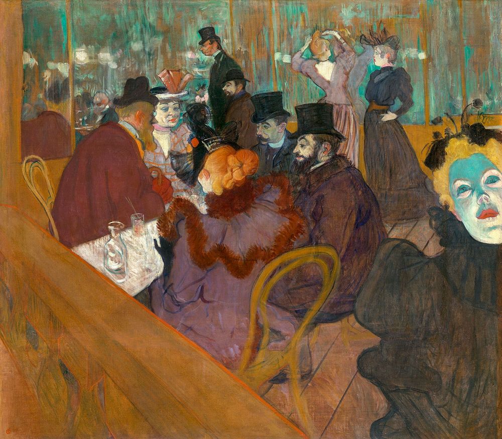 At the Moulin Rouge (ca. 1892&ndash;1895) painting in high resolution by Henri de Toulouse&ndash;Lautrec. Original from The…