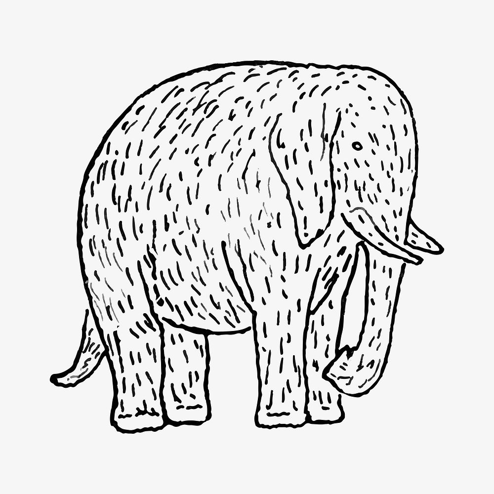 Elephant vector vintage drawing, remixed from artworks from Leo Gestel