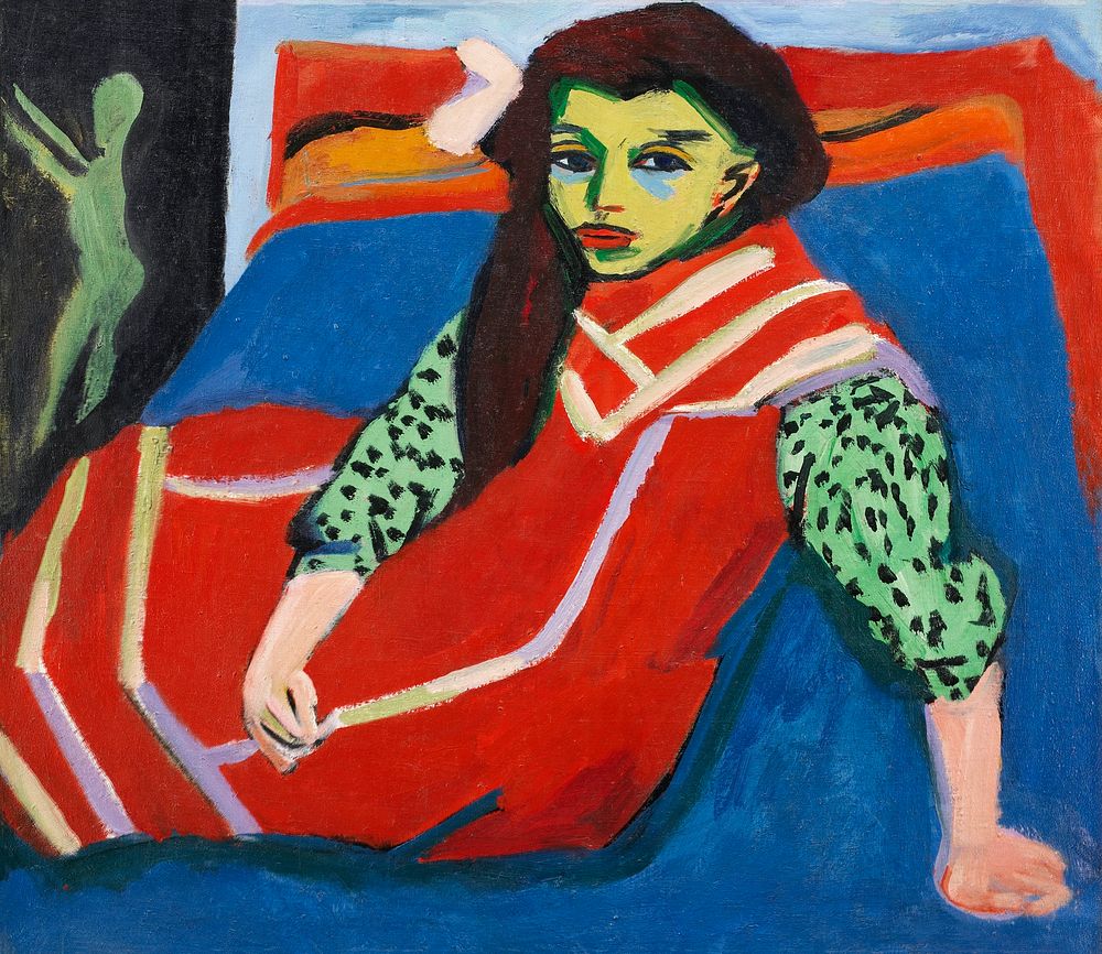 Seated Girl (1910) painting in high resolution by Ernst Ludwig Kirchner. Original from The Minneapolis Institute of Art.…