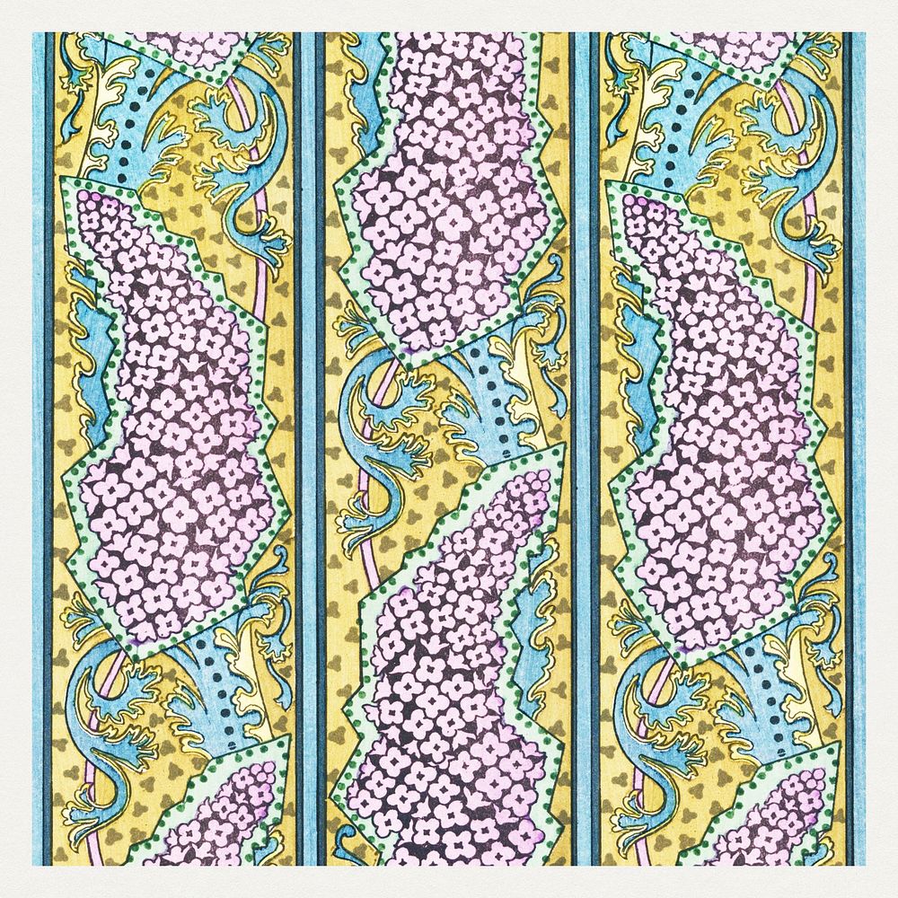 Art nouveau lilac flower pattern design resource