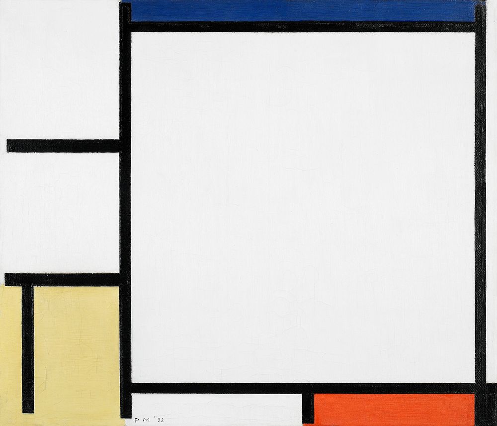 Composition with Blue, Red, Yellow, and Black (1922) painting in high resolution by Piet Mondrian. Original from the…
