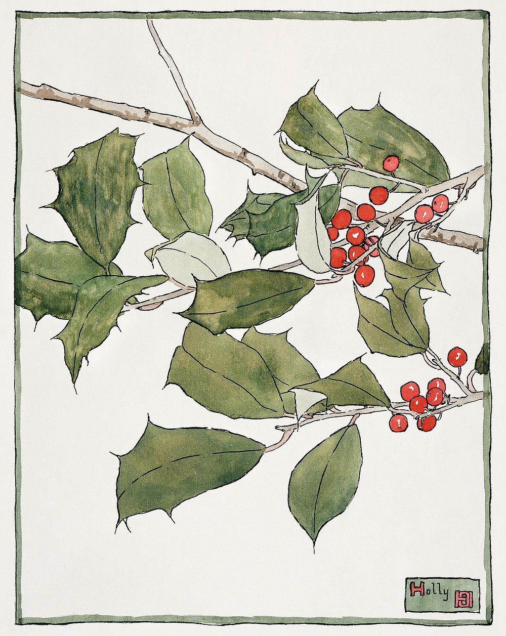 Holly (1915) by Hannah Borger Overbeck. Original from The Los Angeles County Museum of Art. Digitally enhanced by rawpixel.