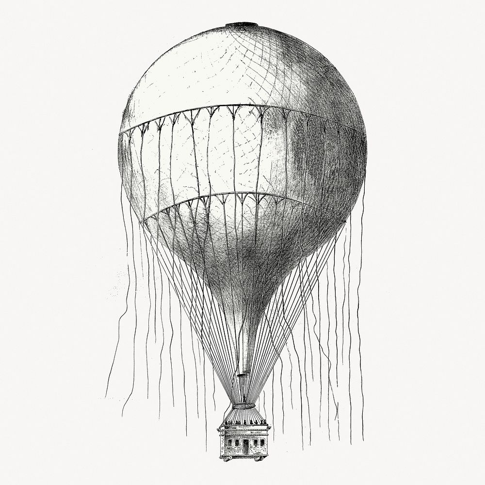 Hot air balloon, travel isolated image