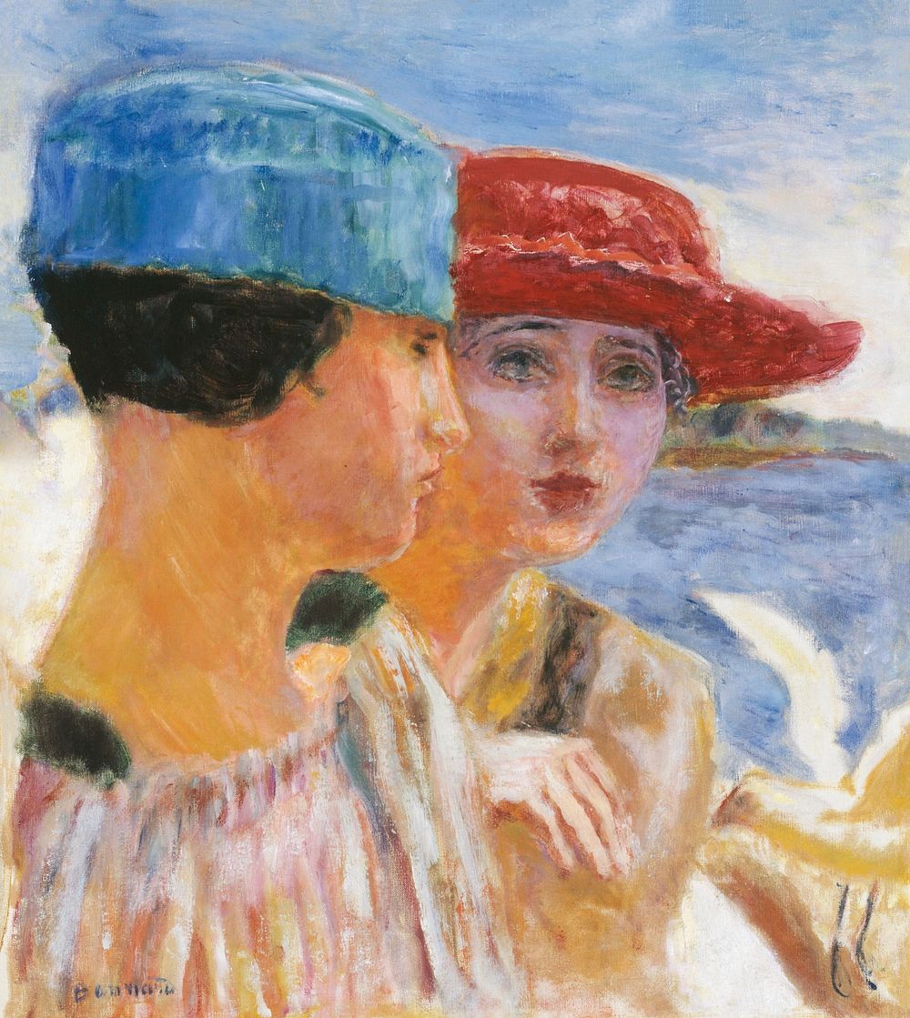 Young girls with seagull (1917) painting in high resolution by Pierre Bonnard. Original from the Public Institution Paris…