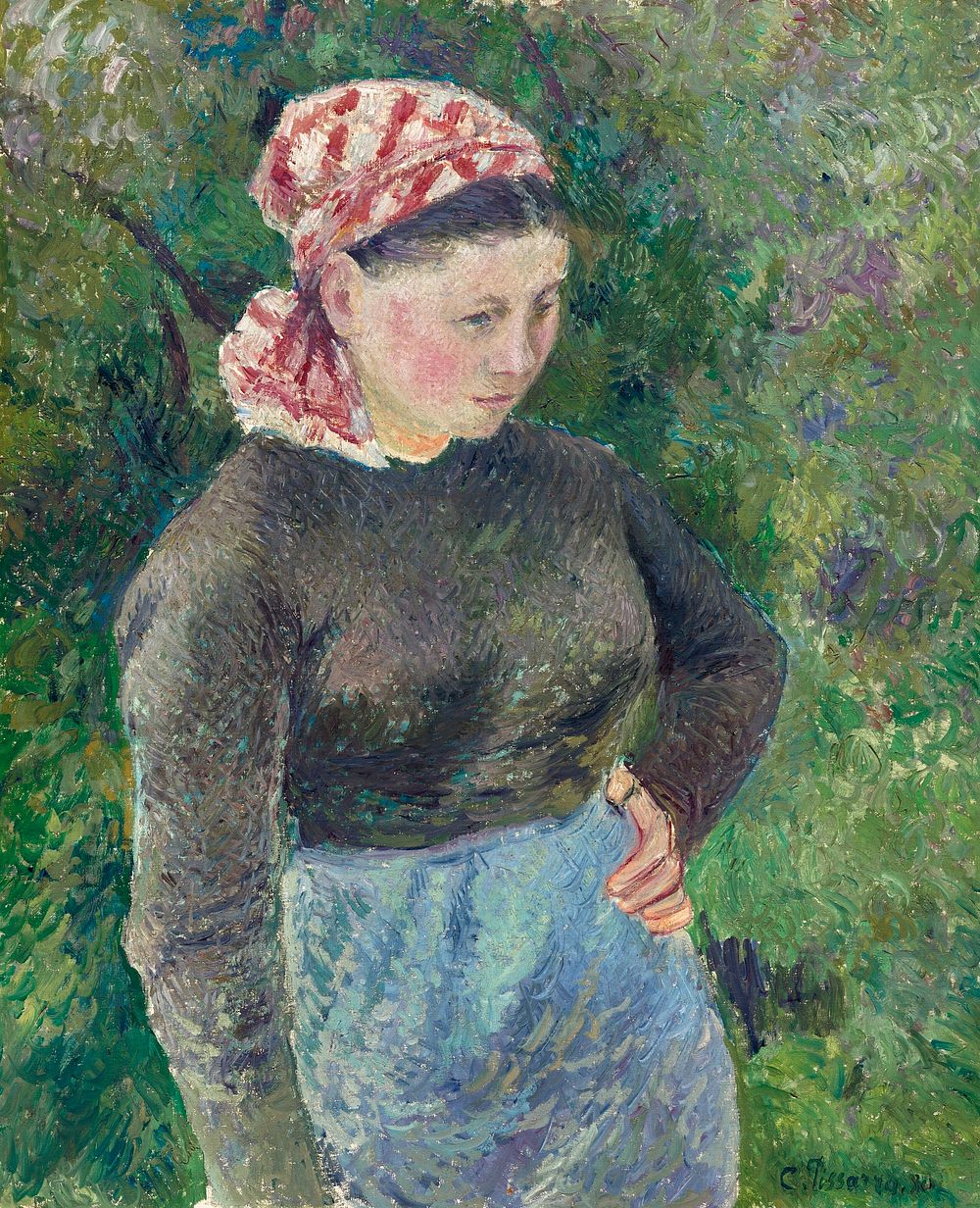 Peasant Woman (1880) by Camille Pissarro. Original from The National Gallery of Art. Digitally enhanced by rawpixel.