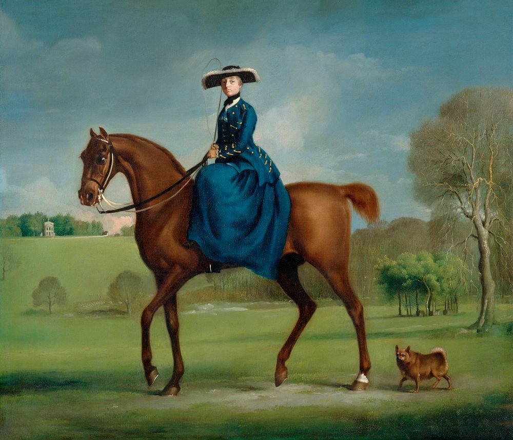The Countess of Coningsby in the Costume of the Charlton Hunt (1760) painting in high resolution by George Stubbs. Original…