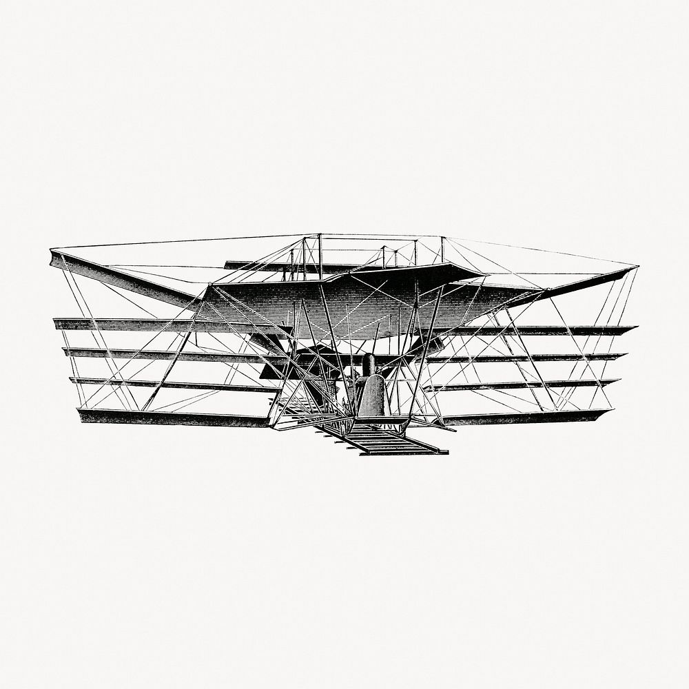 Aerial machine vintage illustration