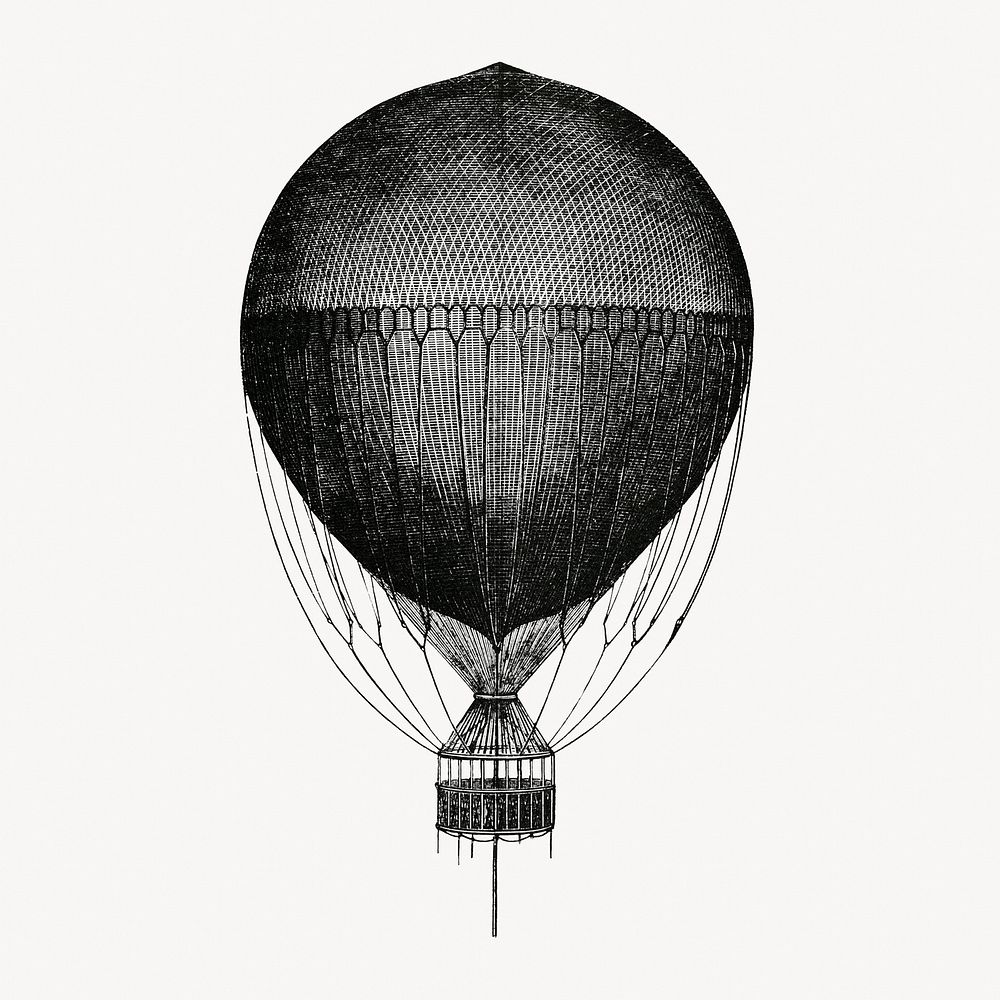 Hot air balloon hand drawn illustration