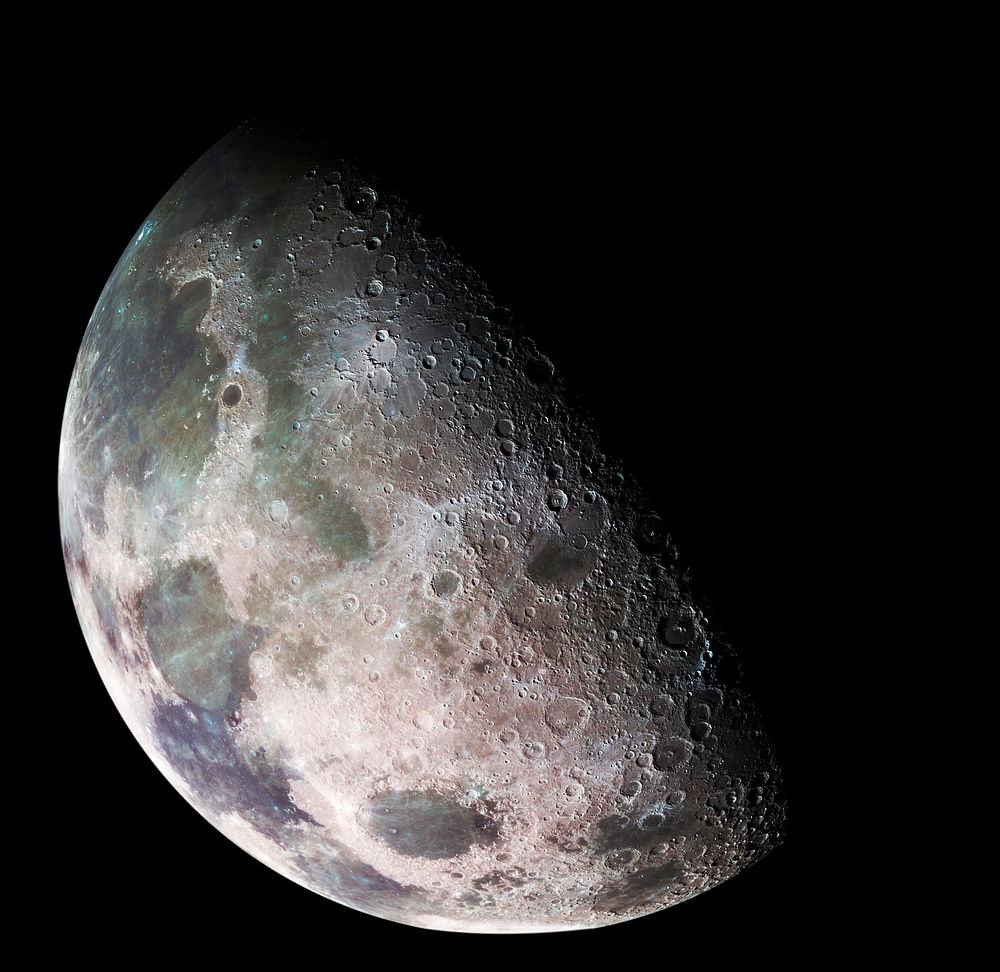 Moon - north polar mosaic. Original from NASA. Digitally enhanced by rawpixel.