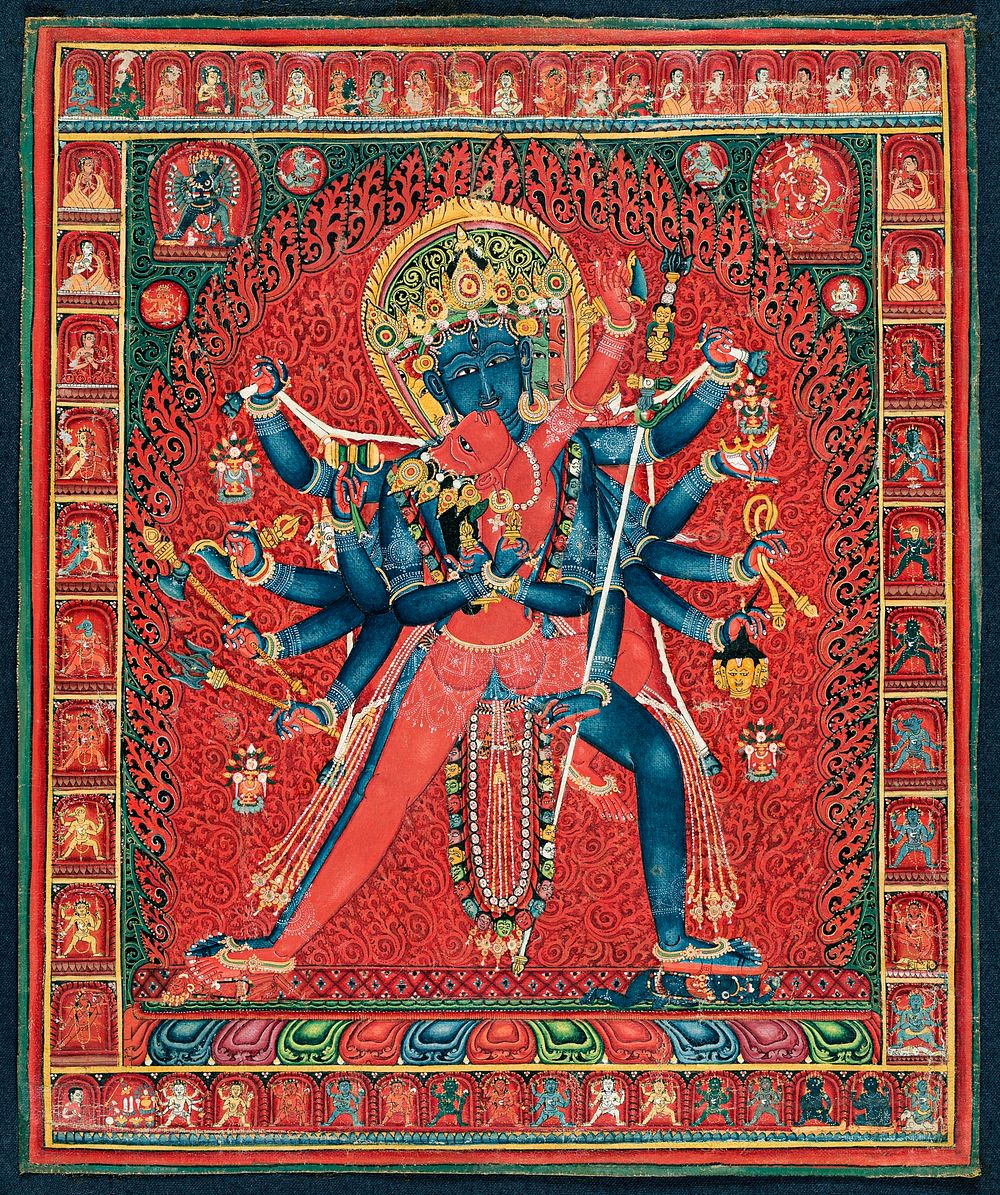 Chakrasamvara and consort Vajravarahi (ca. 1450&ndash;1500) during Sakya Order Period. Original from The MET Museum.…