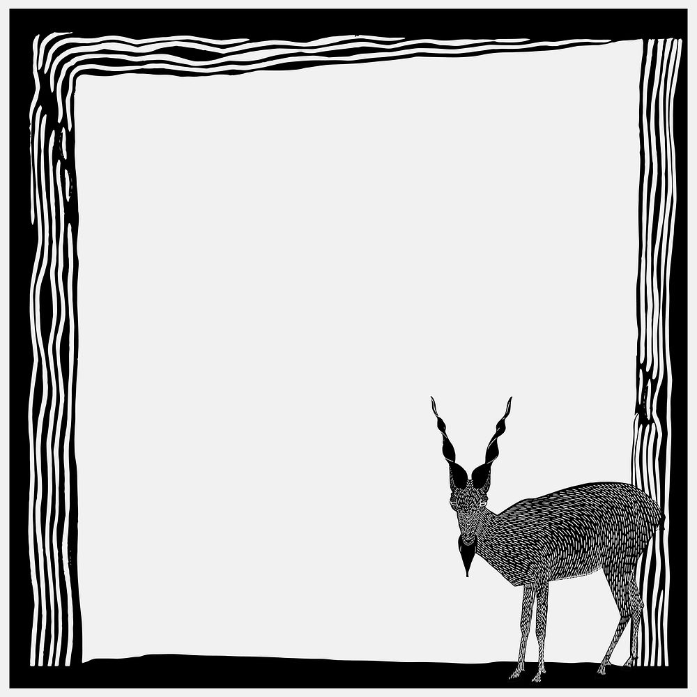 Vintage goat frame vector, remix from artworks by Samuel Jessurun de Mesquita
