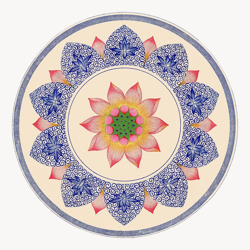 Flower pattern illustration, vintage artwork