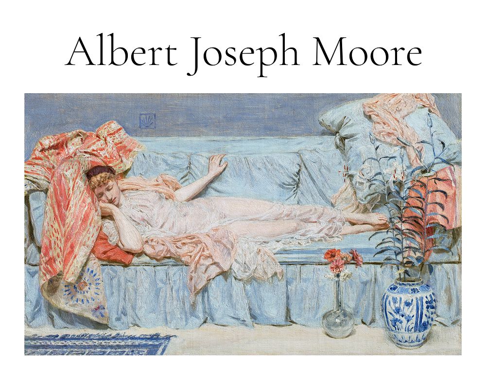 Albert Joseph Moore art print, vintage Lilies painting