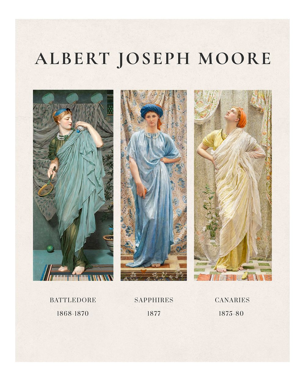 Albert Joseph Moore poster art print, vintage Battledore painting