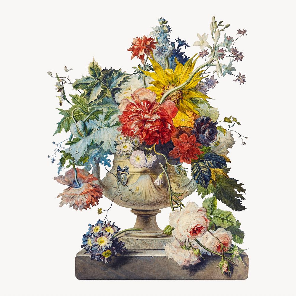 Johannes van Os's Bouquet of flowers vintage illustration