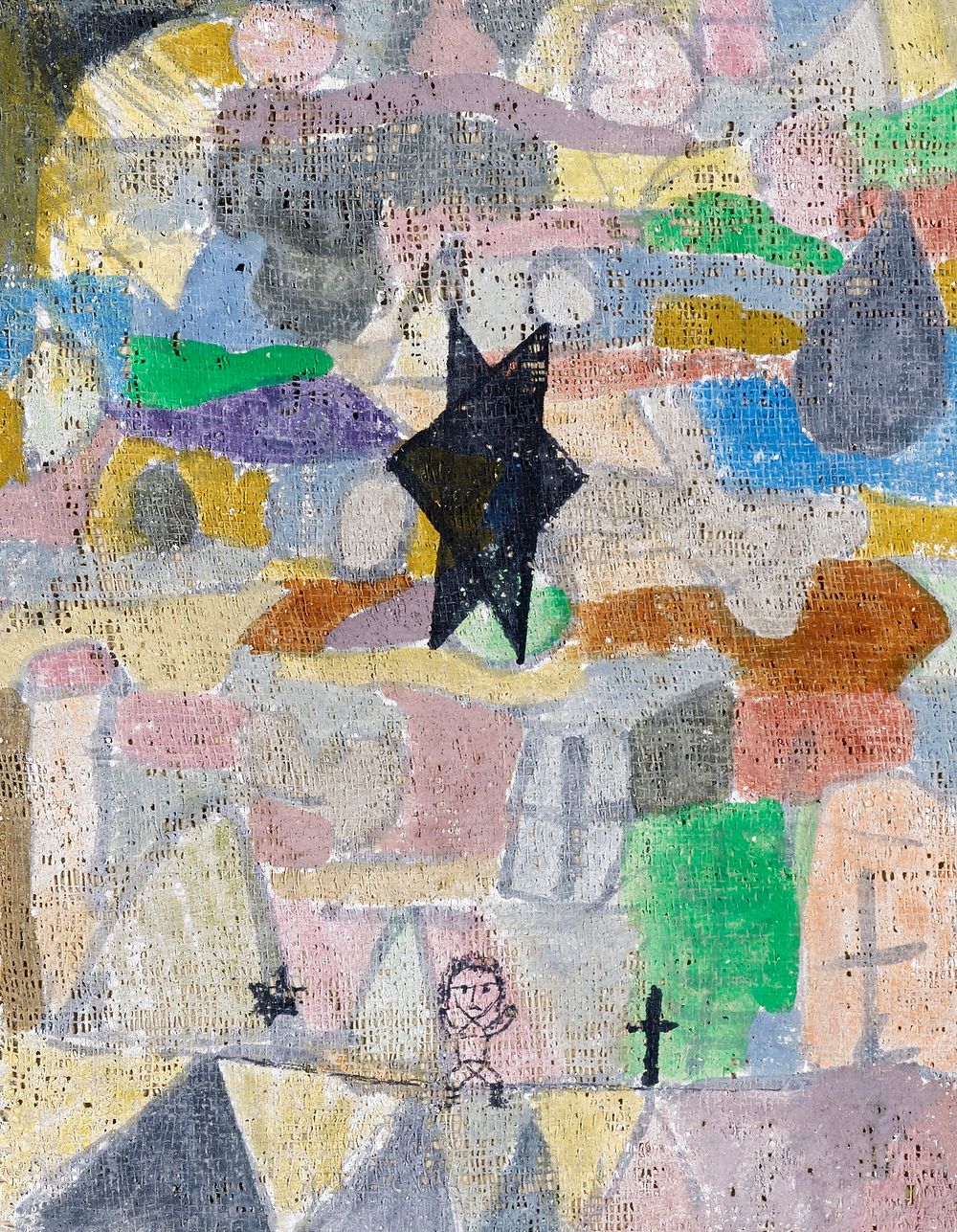 Under a black star (1918) painting in high resolution by Paul Klee. Original from the Kunstmuseum Basel Museum. Digitally…