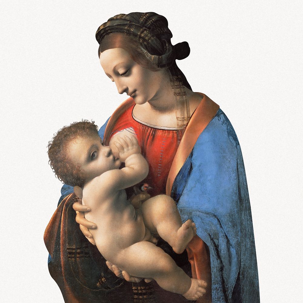 Da Vinci's Madonna Litta vintage illustration