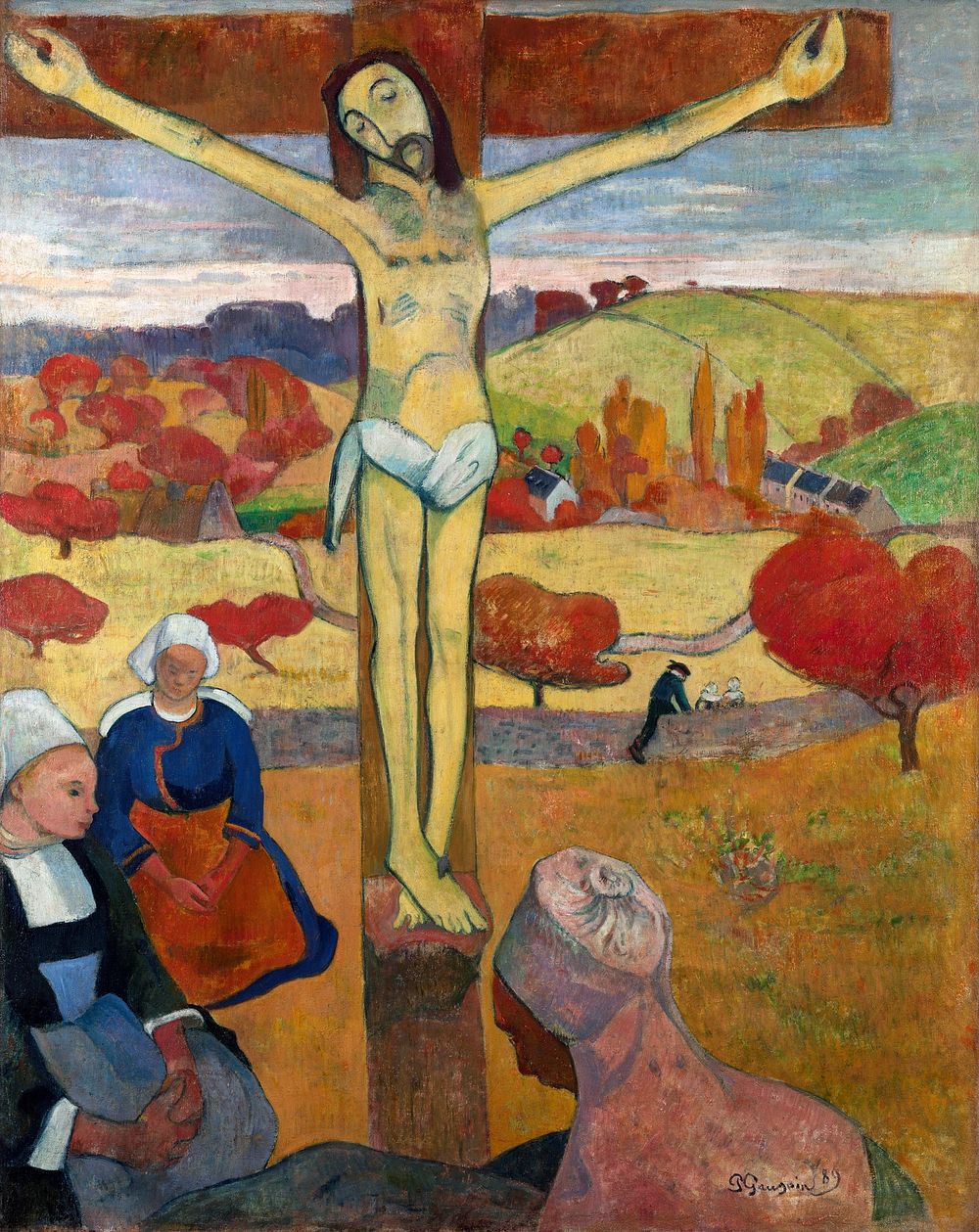 Paul Gauguin's The Yellow Christ (Le Christ jaune) (1886) famous painting. Original from Wikimedia Commons. Digitally…
