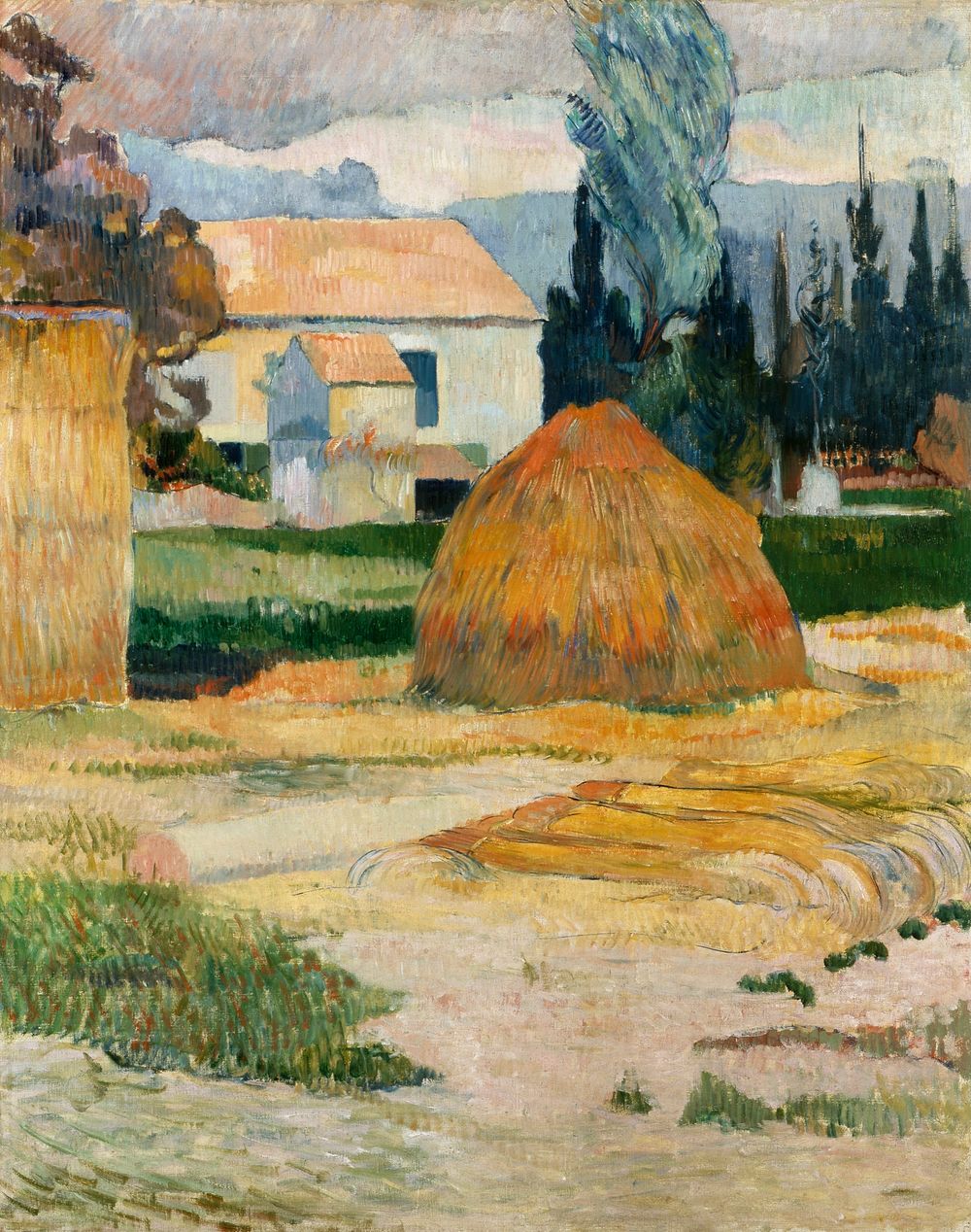 Paul Gauguin's Landscape near Arles (1888) famous painting. Original from Wikimedia Commons. Digitally enhanced by rawpixel.