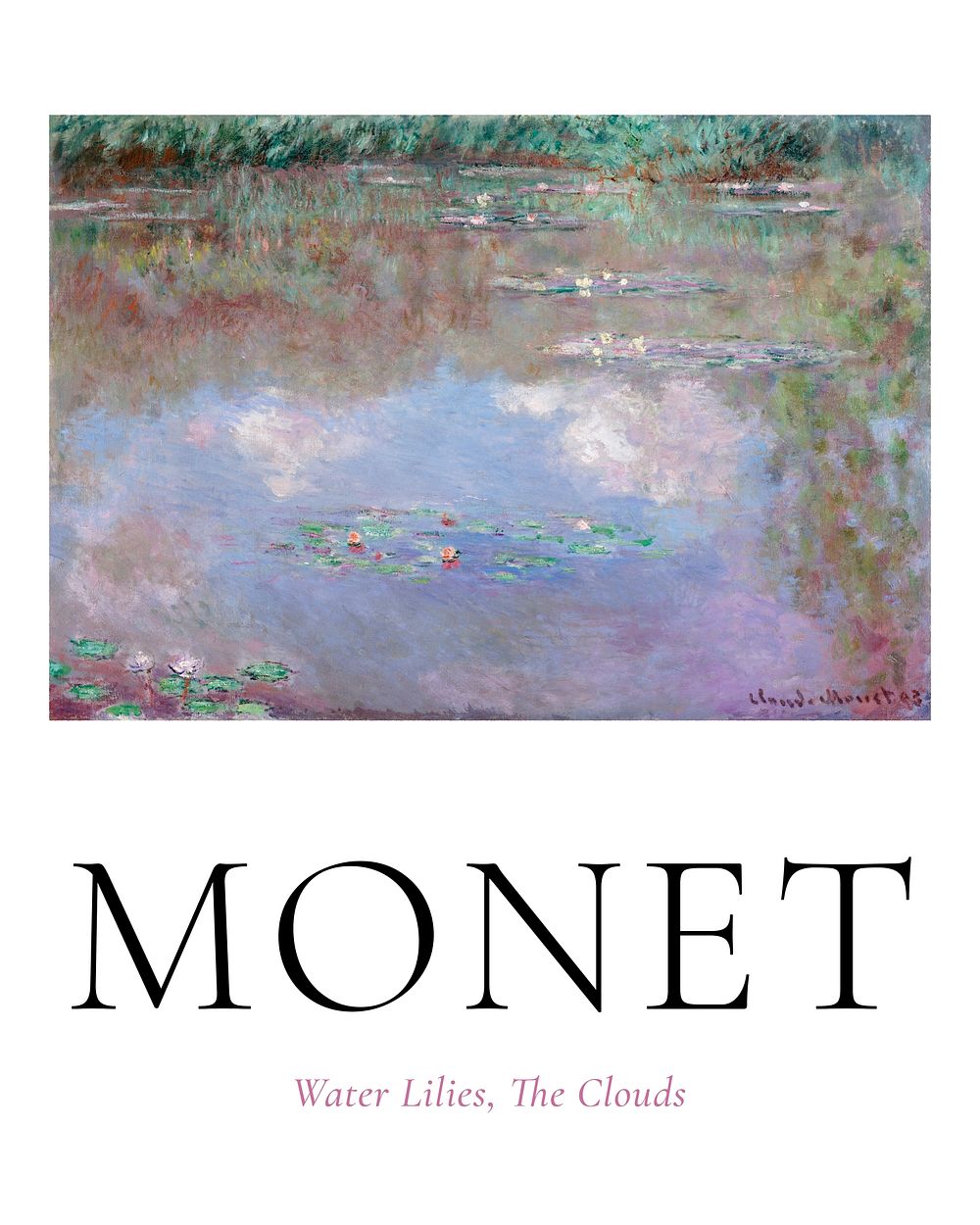 Claude Monet poster, famous painting Water Lilies wall art decor