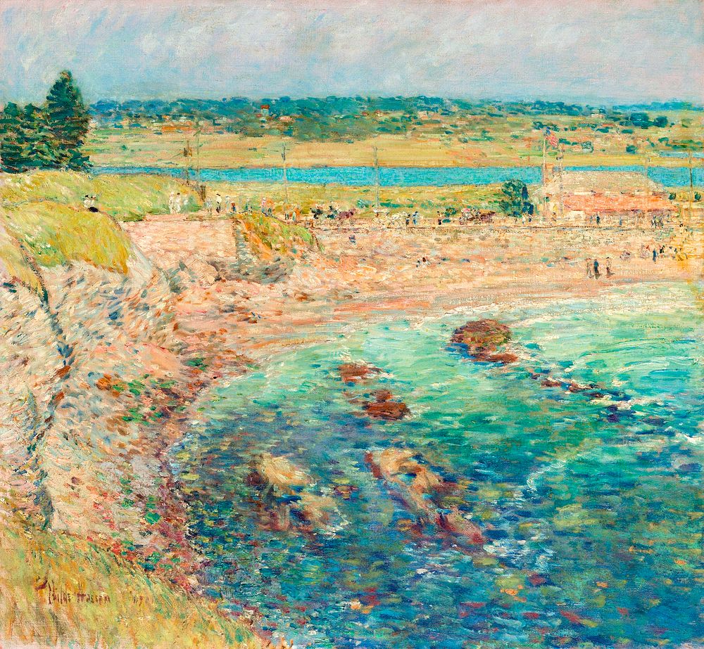 Bailey&rsquo;s Beach, Newport, R.I. (1901) by Frederick Childe Hassam. Original from The Art Institute of Chicago. Digitally…