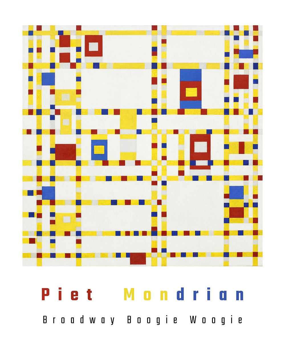 Piet Mondrian poster, vintage Broadway Boogie Woogie painting