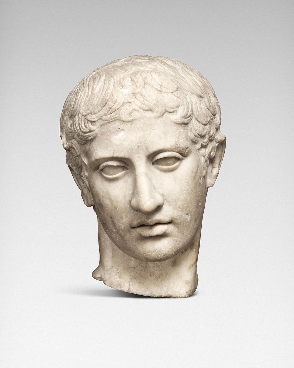 Marble head of a youth (ca. A.D. 41&ndash;54). Original from The MET Museum. Digitally enhanced by rawpixel.