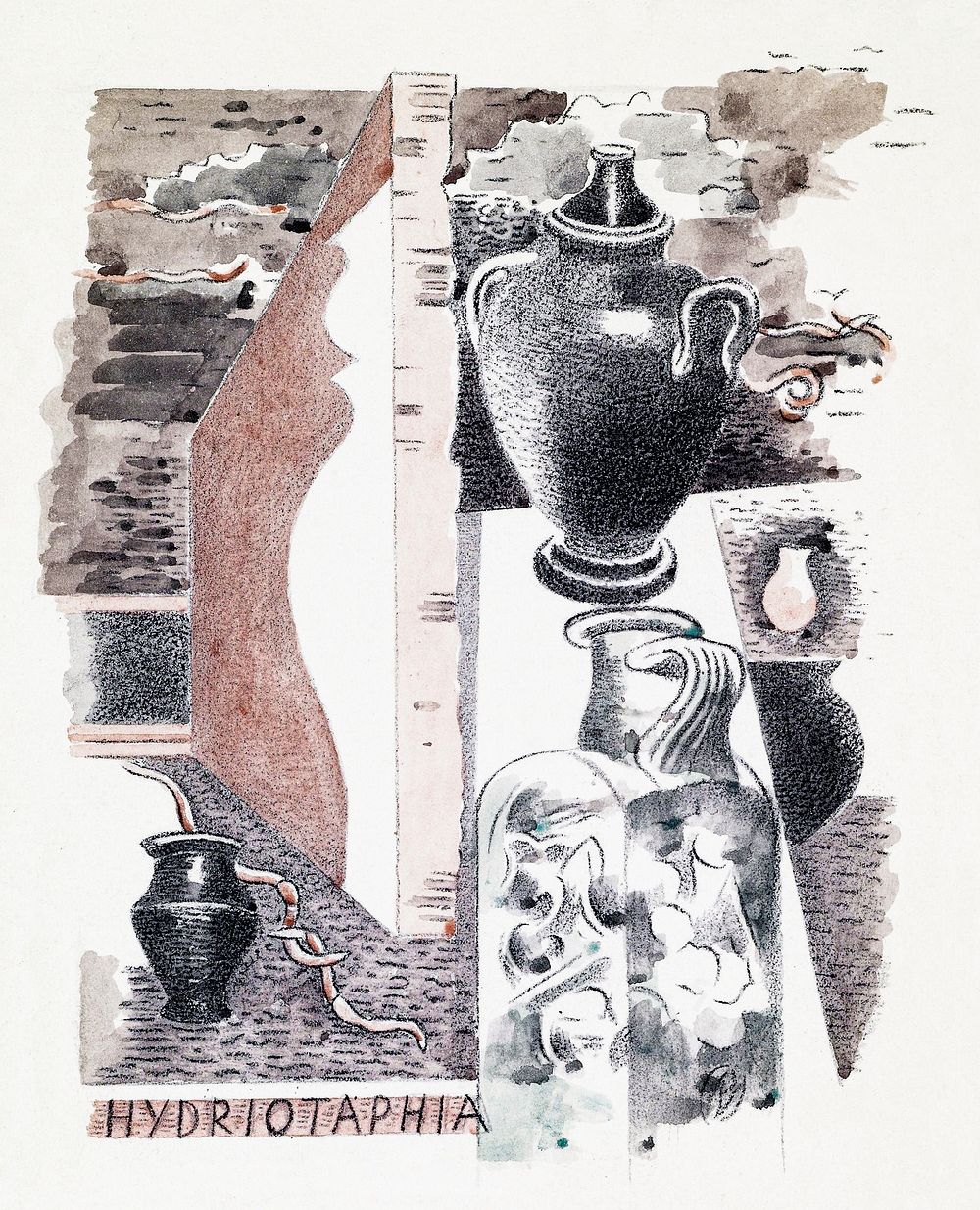 Design for Urne Buriall&ndash;Water Hath Proved the Smartest Grave, (1932) by Paul Nash. Original from Birmingham Museums.…