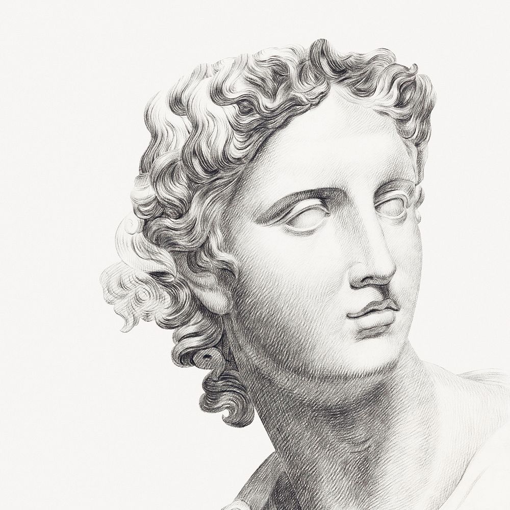 Greek statue collage element, vintage illustration psd