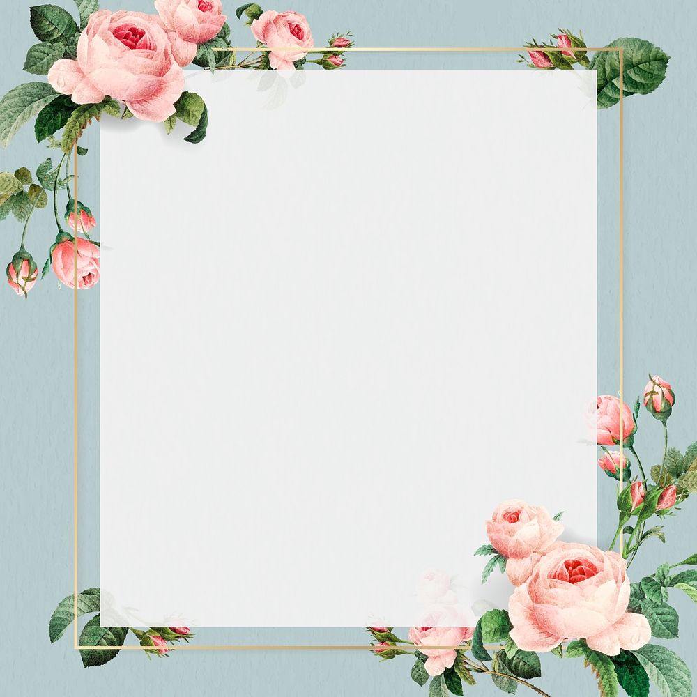 Golden square frame design vector