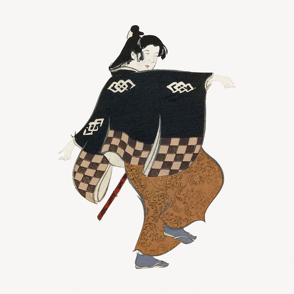 Japanese woman illustration, vintage artwork