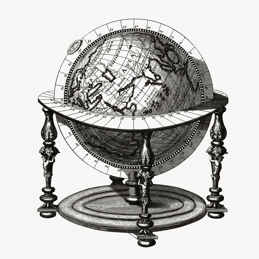 Hand drawn globe illustration