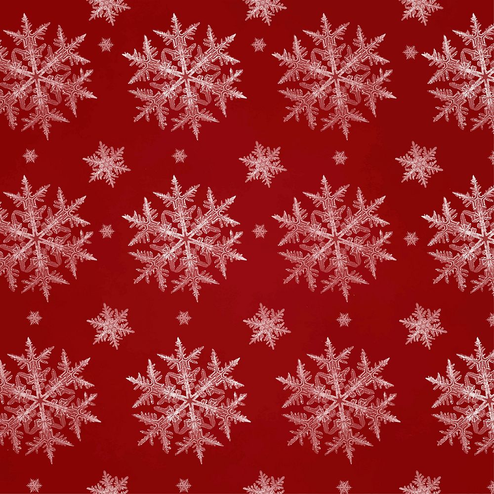 Festive Christmas snowflake  pattern background, remix of photography by Wilson Bentley