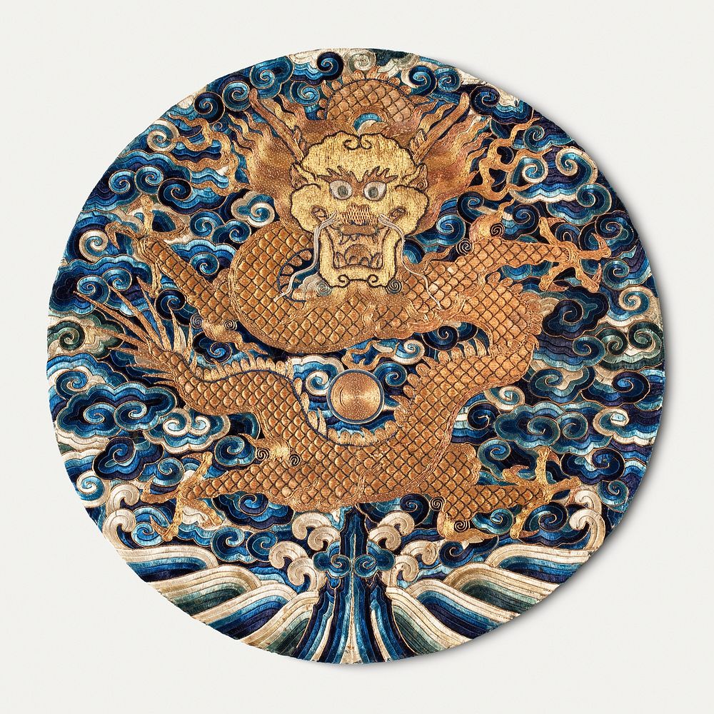Chinese Badge (Lizi) of the Imperial Prince with Dragon late Ming dynasty (1368-1644), mid-17th century. Original from the…