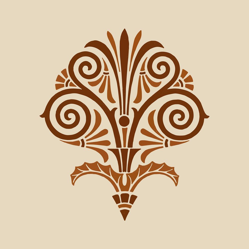 Antique brown Greek vector decorative element illustration