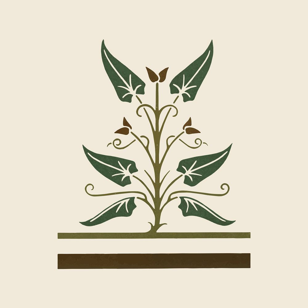 Ancient Greek vector floral element illustration