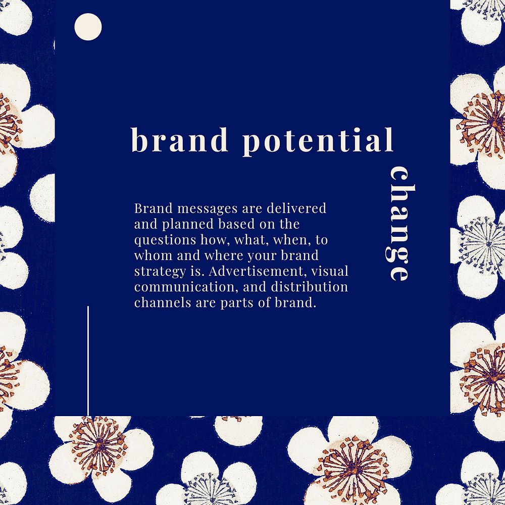 Japanese plum blossom pattern corporate business brand editable social media template vector