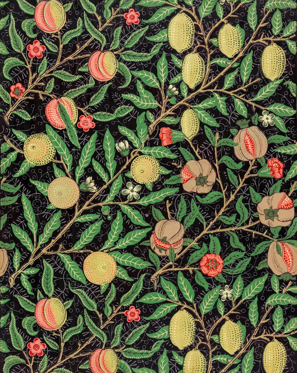 William Morris's Fruit pattern (1862) wallpaper. Famous pattern, original from The Smithsonian Institution. Digitally…