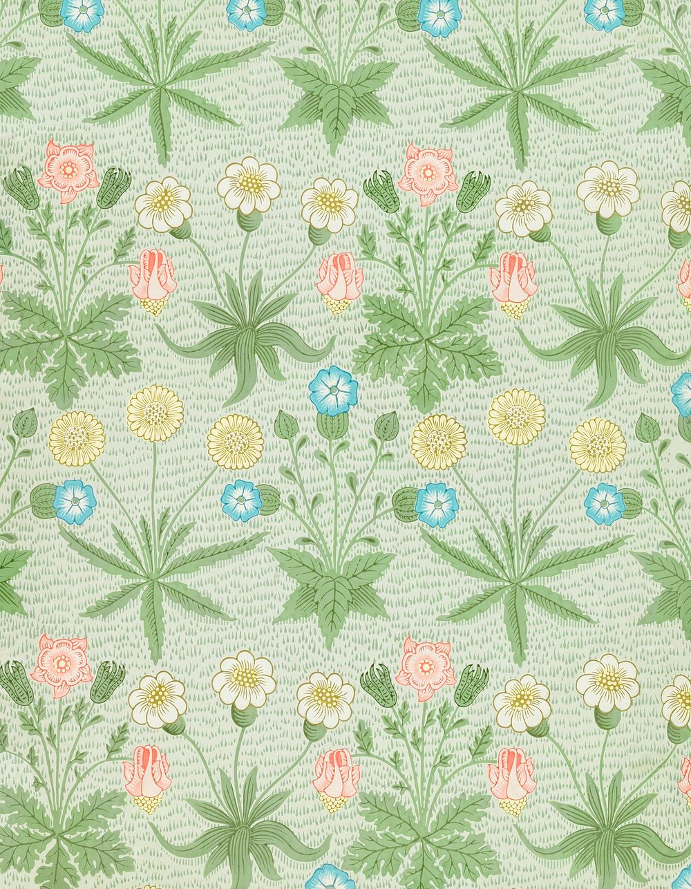 William Morris's Daisy (1864) famous pattern. Original from The Smithsonian Institution. Digitally enhanced by rawpixel.