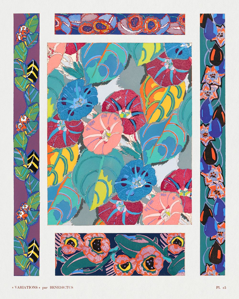 Vintage floral motifs, variations 15 from our own Variations Quatre-Vingt-Six Motifs D&eacute;coratifs En Vingt Planches…
