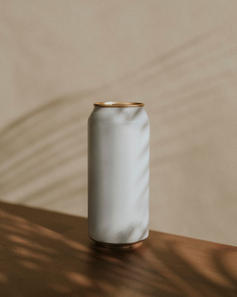 Blank white beer can