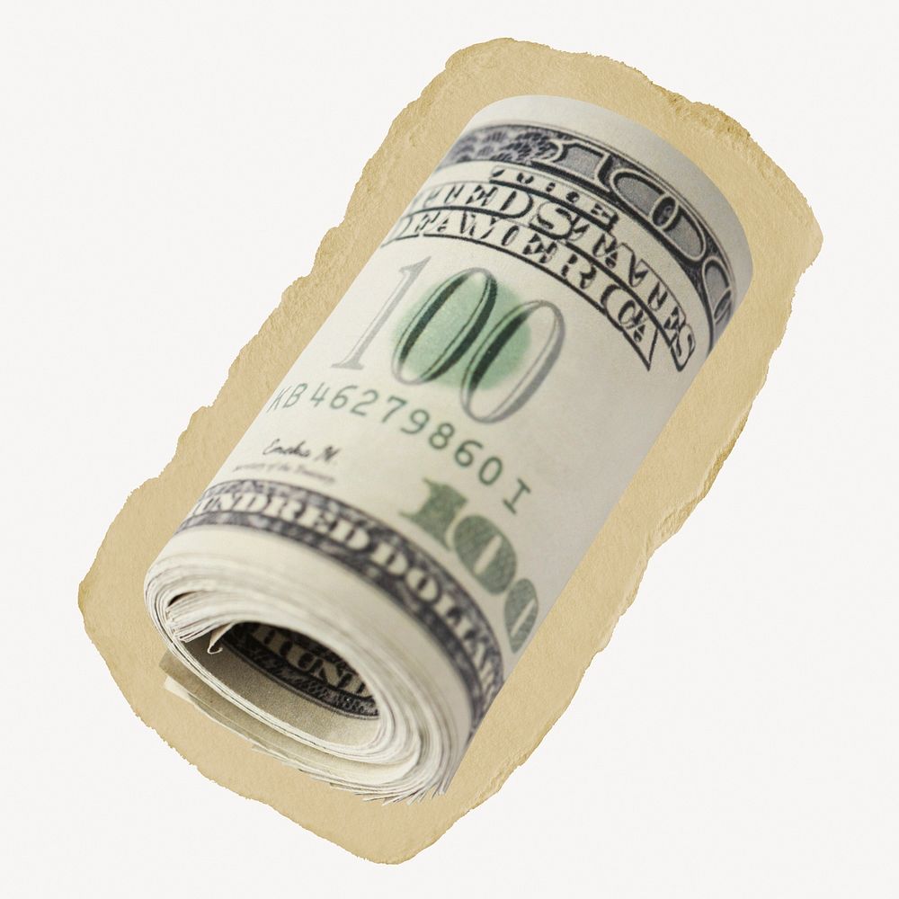 Dollar roll, money ripped paper Free Photo rawpixel