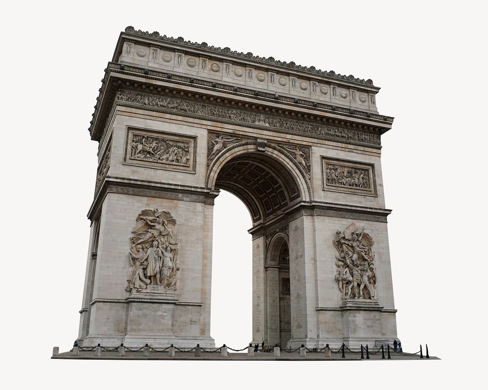 Arc de Triomphe sticker, Paris famous landmark image psd
