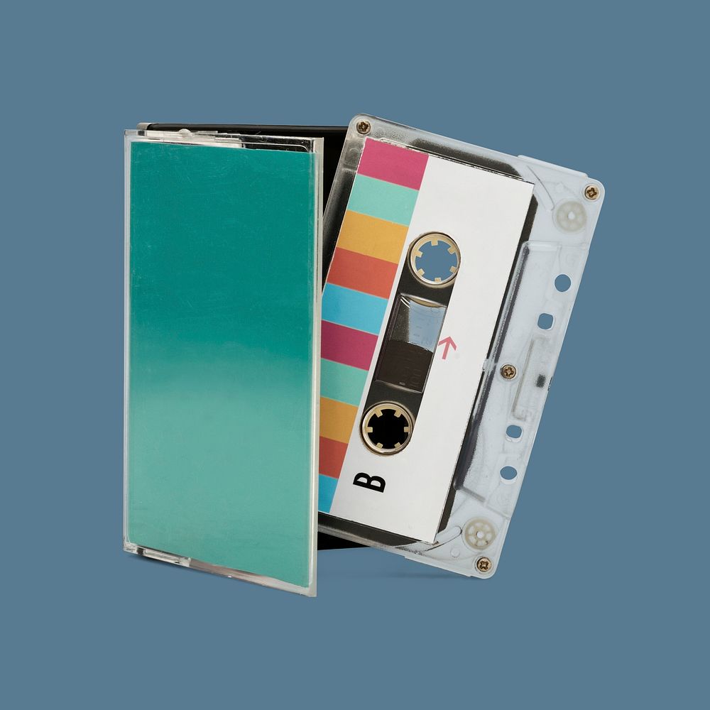 Old cassette tape design element