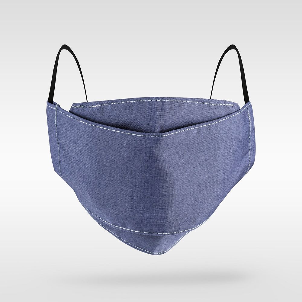 Light purplish-blue fabric face mask mockup