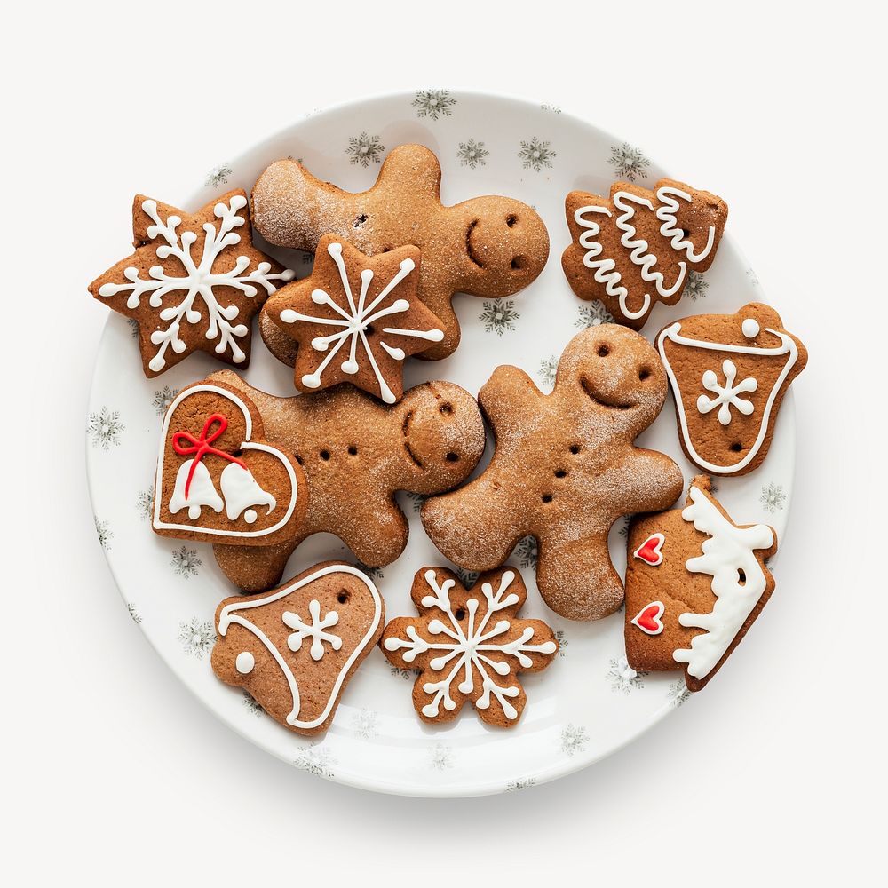 Christmas cookies collage element, dessert design psd