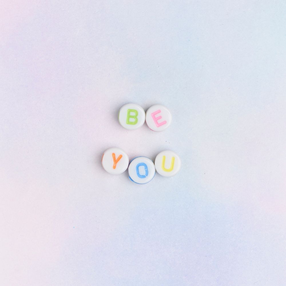 BE YOU beads message typography